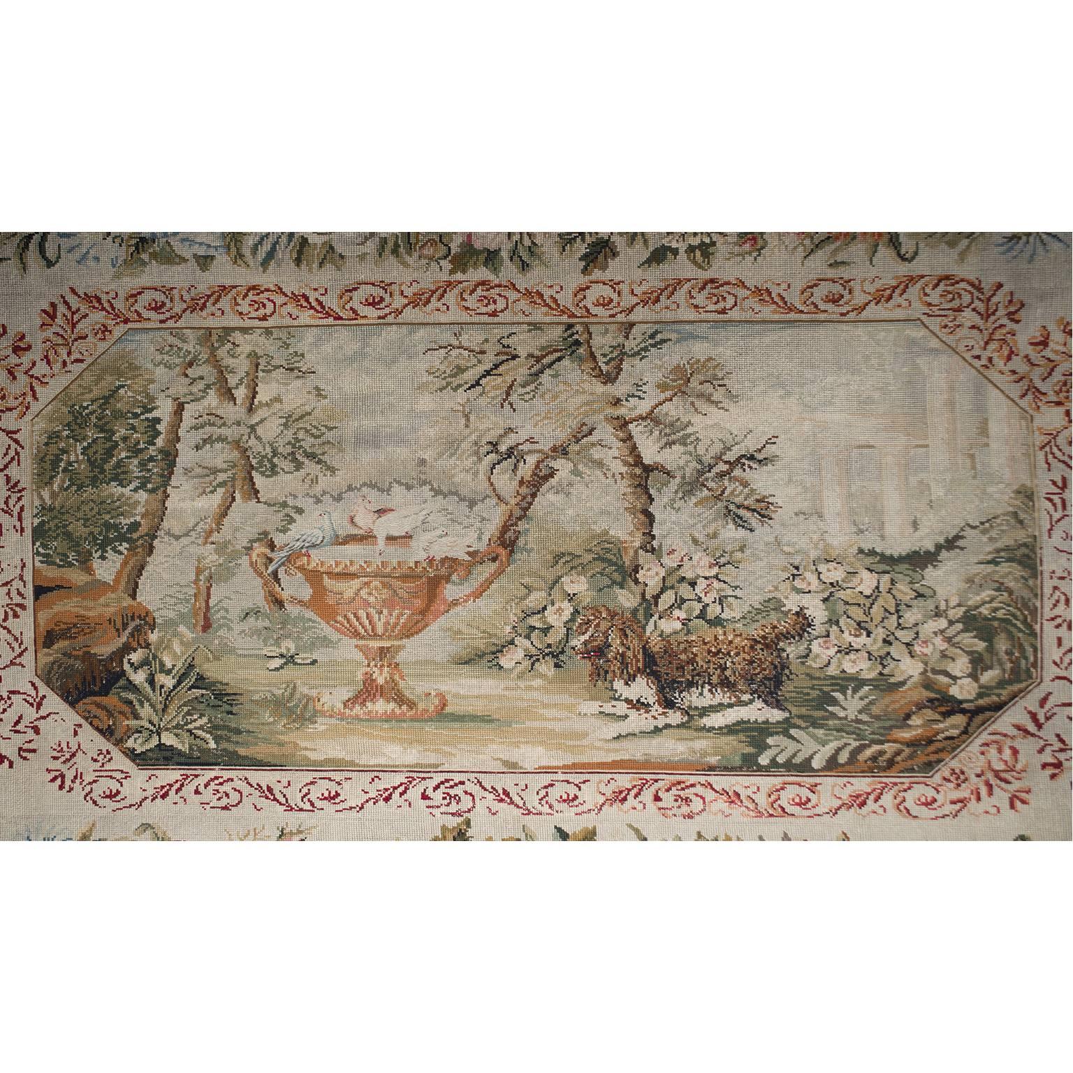 19th Century European Needlepoint Tapestry In Good Condition For Sale In Rome, IT