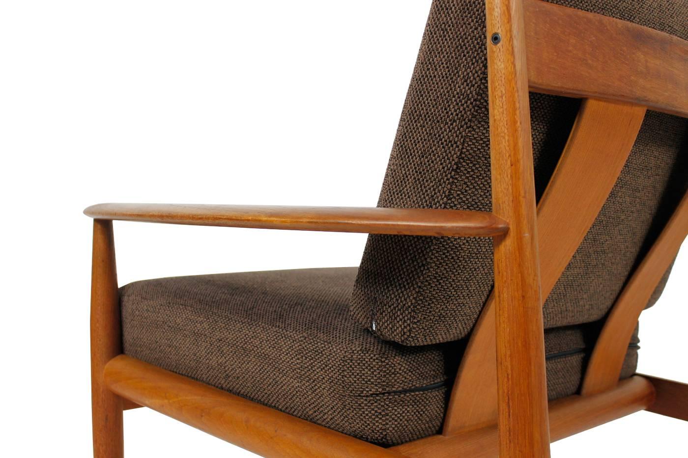Pair of 1960s Grete Jalk Teak Easy Chairs, France & Son, Denmark, Midcentury In Excellent Condition In Hamminkeln, DE