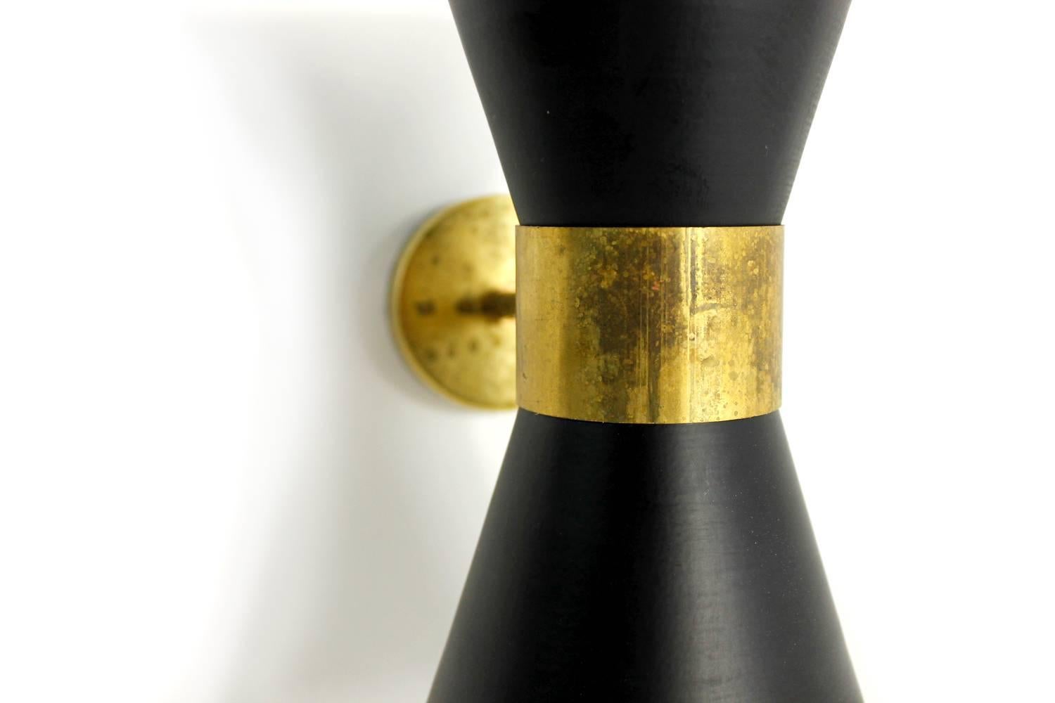 Beautiful Adjustable Italian Diabolo Sconces, Brass, Italy, Stilnovo Style 36pcs For Sale 1