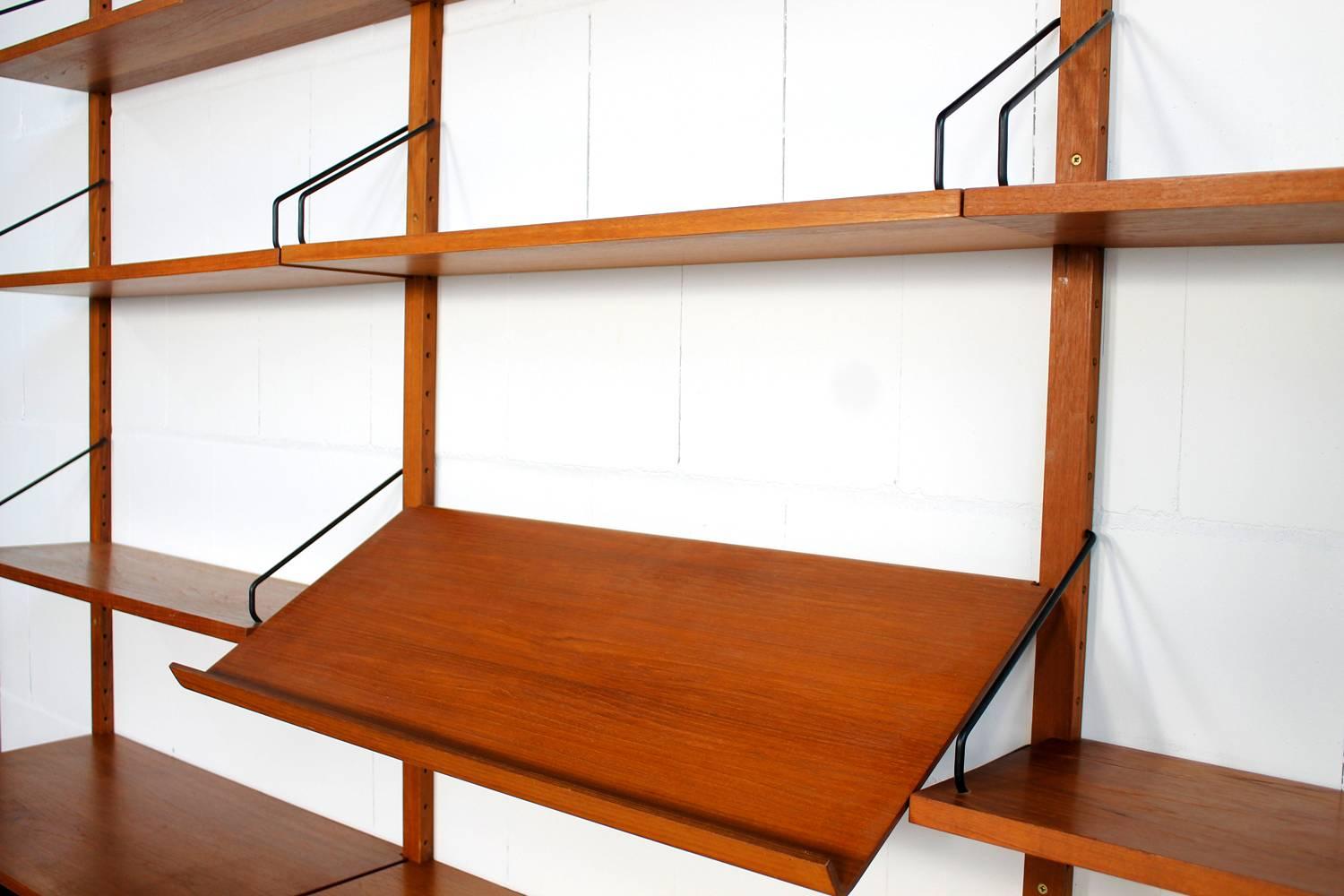 Large 1960s Poul Cadovius Royal Teak Shelf System Danish Modern Design Unit 1