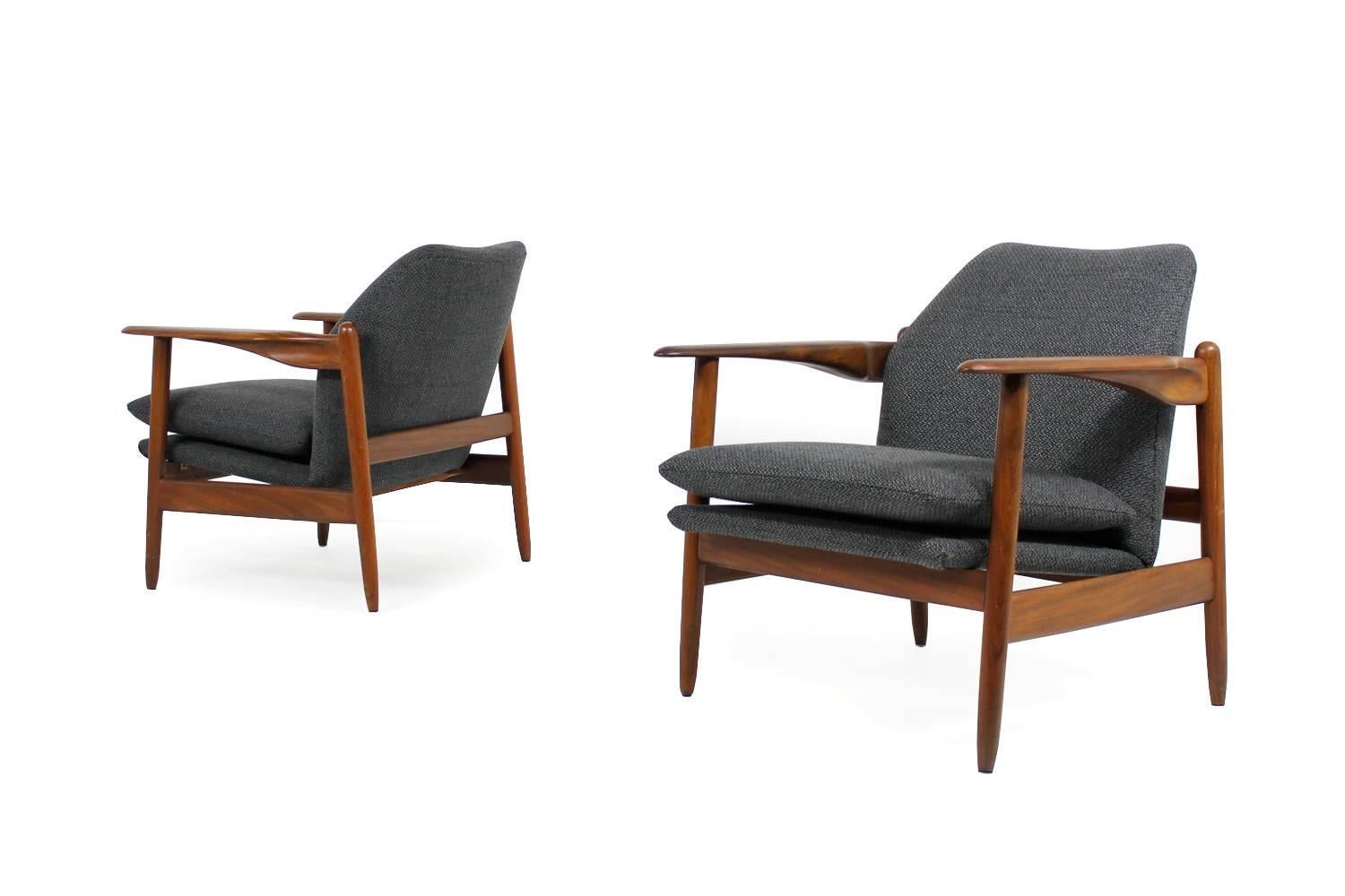 Amazing & Rare Pair of 1960s Organic Danish Teak Easy Chairs, Mid-Century Modern 1