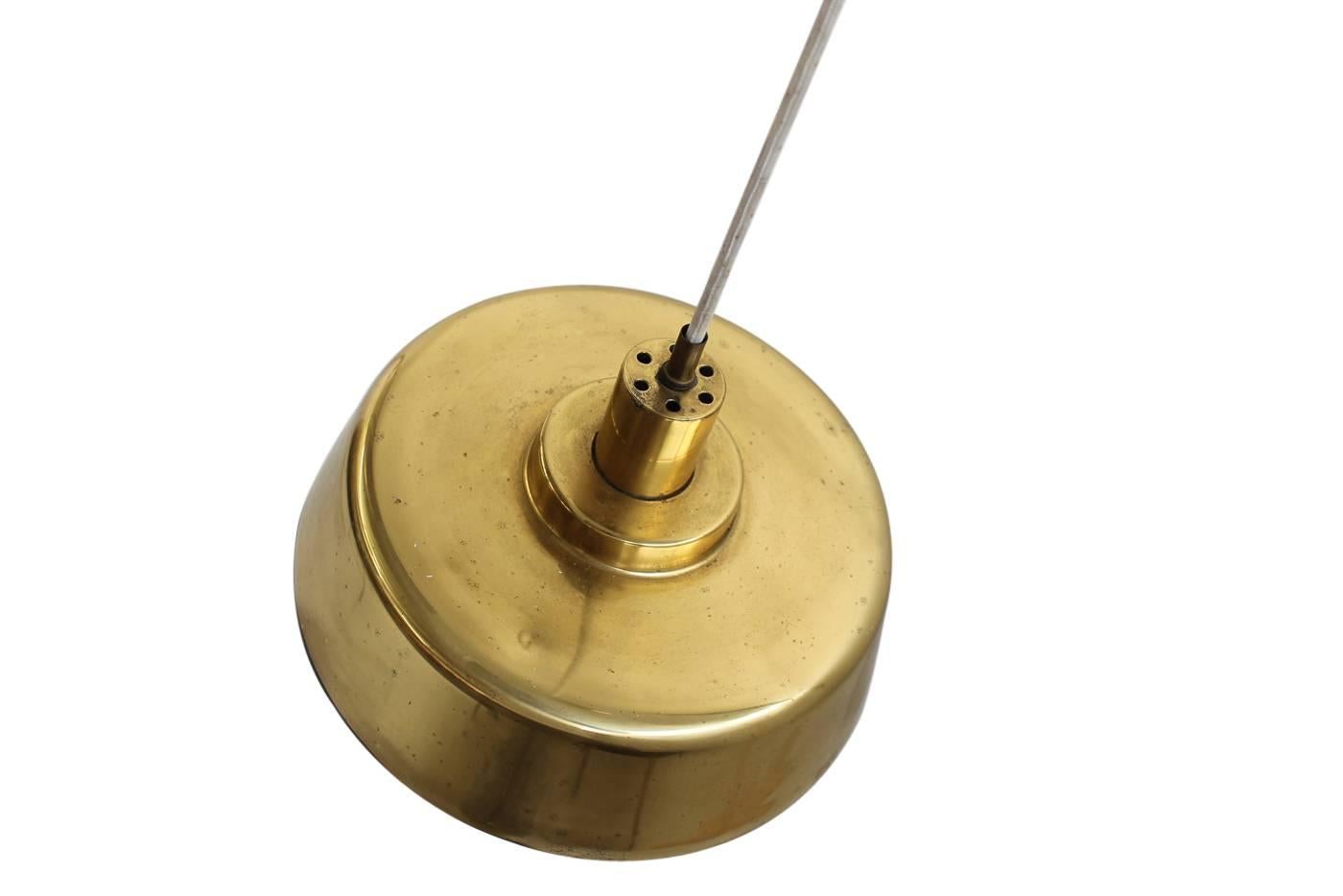 Adjustable 1950s Counterweight Brass Pendant Lamp Mid-Century Modern 3