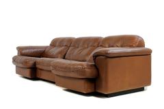 Amazing High Quality 1960s De Sede DS 101 Leather Sofa James Bond Movie, 1969