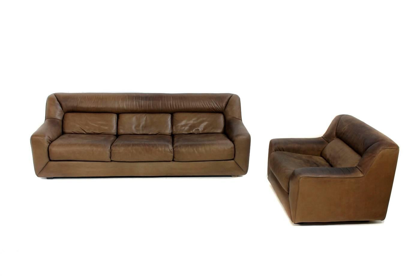 Vintage 1970s De Sede DS 43 Cognac Leather Lounge Chair with Extendable Seat 2