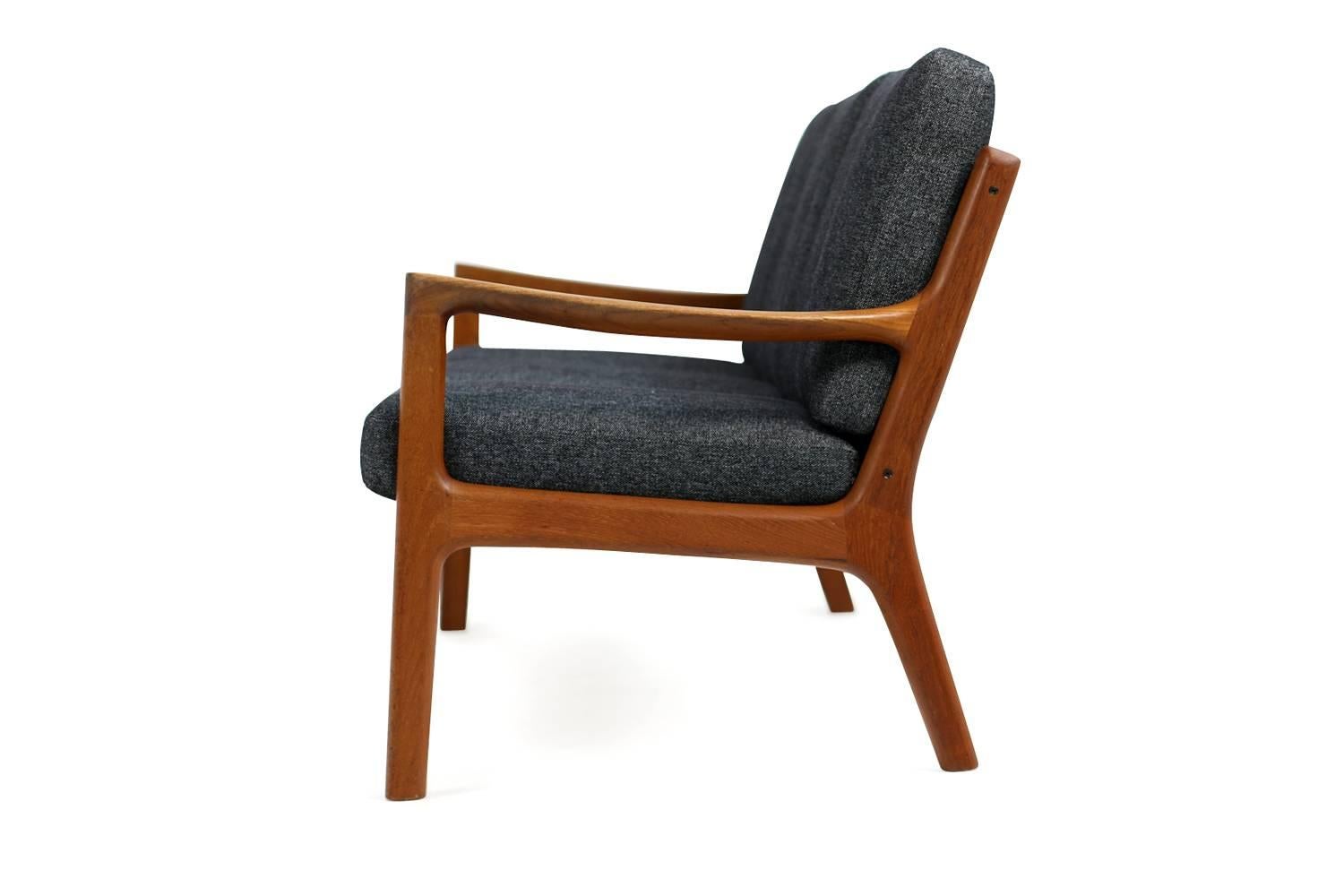 Scandinavian Modern Ole Wanscher 1960s Teak Three-Seat Sofa Senator Series Danish Modern (a)