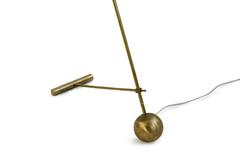 1 of 2 Beautiful Adjustable Italian Minimalist Floor Lamp Brass Stilnovo Style