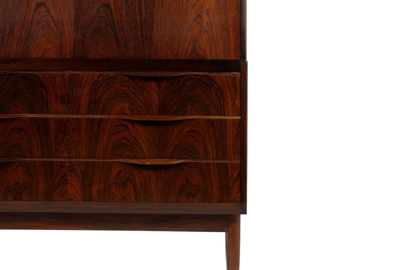 Beautiful 1960s Erling Torvits Secretary Rosewood and Brass Mid-Century Desk 2