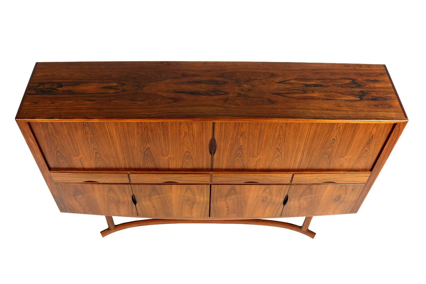 Wood Beautiful & Rare 1960s Johannes Andersen Hb 20 High Sideboard Rosewood Hans Bech For Sale