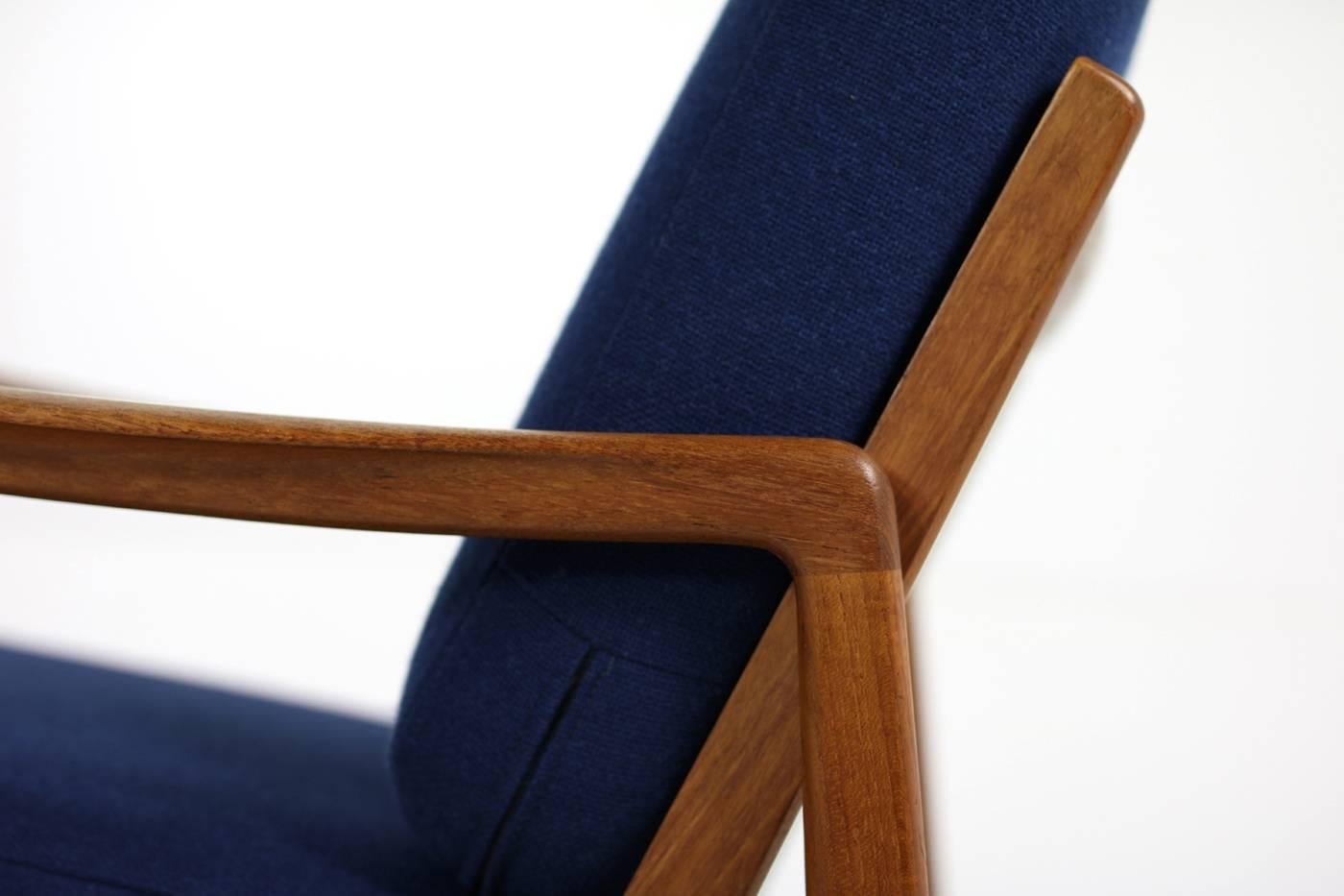 Mid-Century Modern Pair of 1960s Ole Wanscher Mod. 109 Teak Easy Lounge Chairs Danish Modern For Sale
