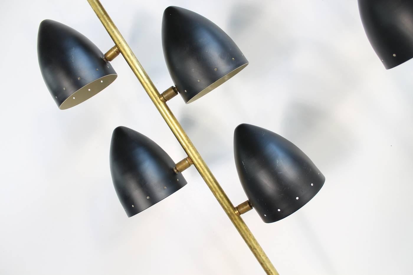 Pair of Beautiful Long Italian Wall Lights Brass Sconces in Stilnovo Style 2