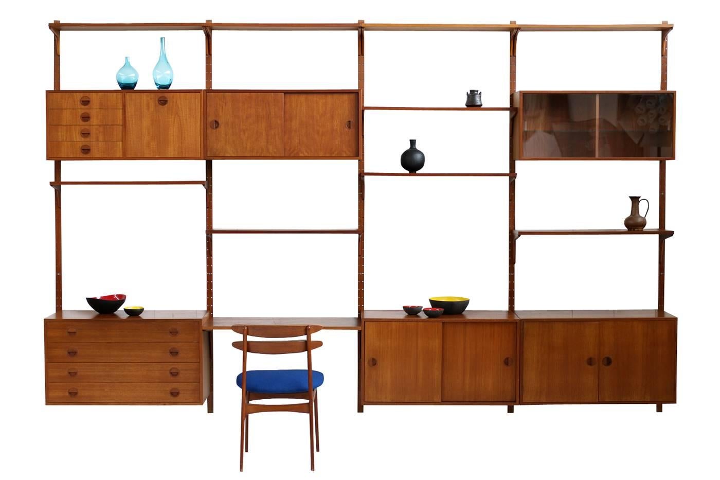 teak shelving system