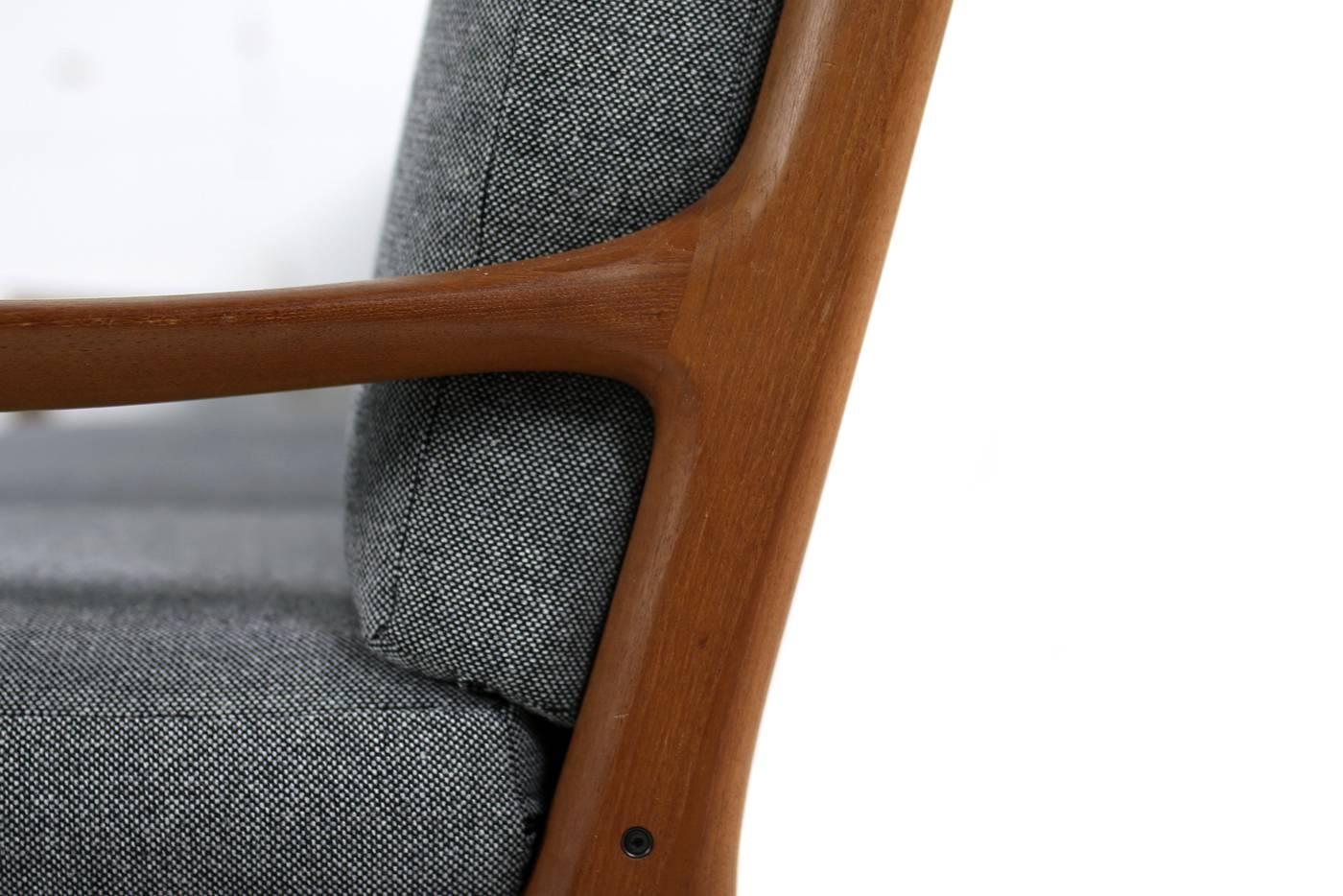 Mid-20th Century Beautiful 1960s Ole Wanscher Teak Three-Seat Sofa Senator Series Danish CADO