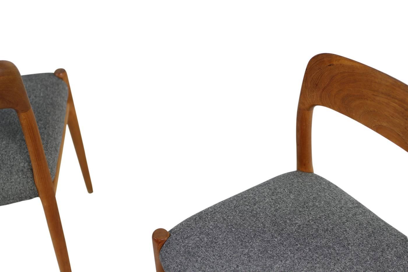 Mid-20th Century Fantastic Set of Four Niels Moller Teak Dining Chairs Model 75 Danish Modern