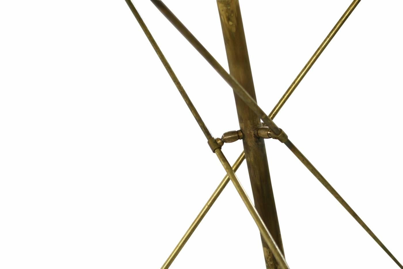 Contemporary Amazing Italian Adjustable Three-Arm 'Triennale' Brass Lamp in Stilnovo Style