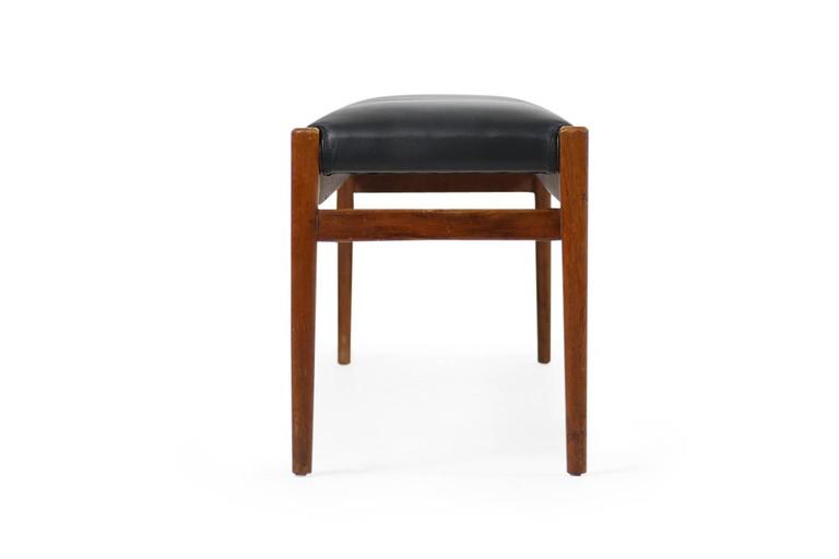 Rare 1960s Niels Moller Bench Teak and Leather Danish Modern Design J.L