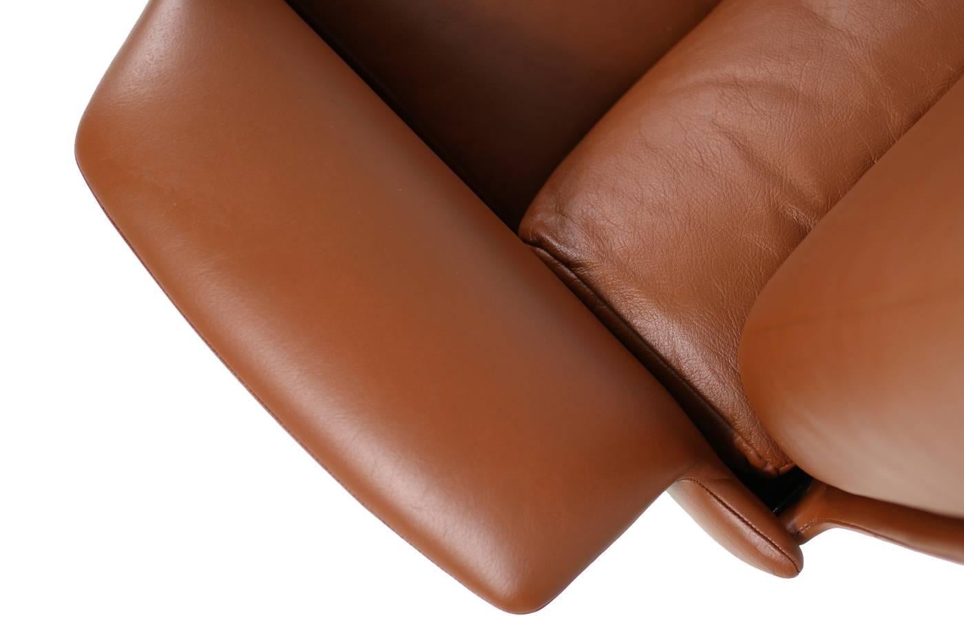 Exclusive 1960s Ib Kofod Larsen Lounge Chair 'Adam' Rosewood & Cognac Leather 1