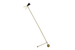 Beautiful Adjustable Italian Minimalist Floor Lamp Brass Stilnovo Style
