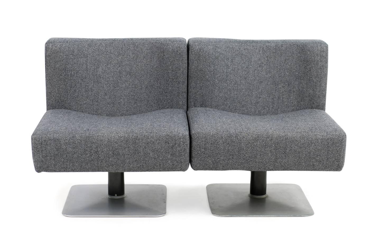 Pair of 1970s Modular Lounge Chairs Herbert Hirche for Mauser, Germany, 1974 3