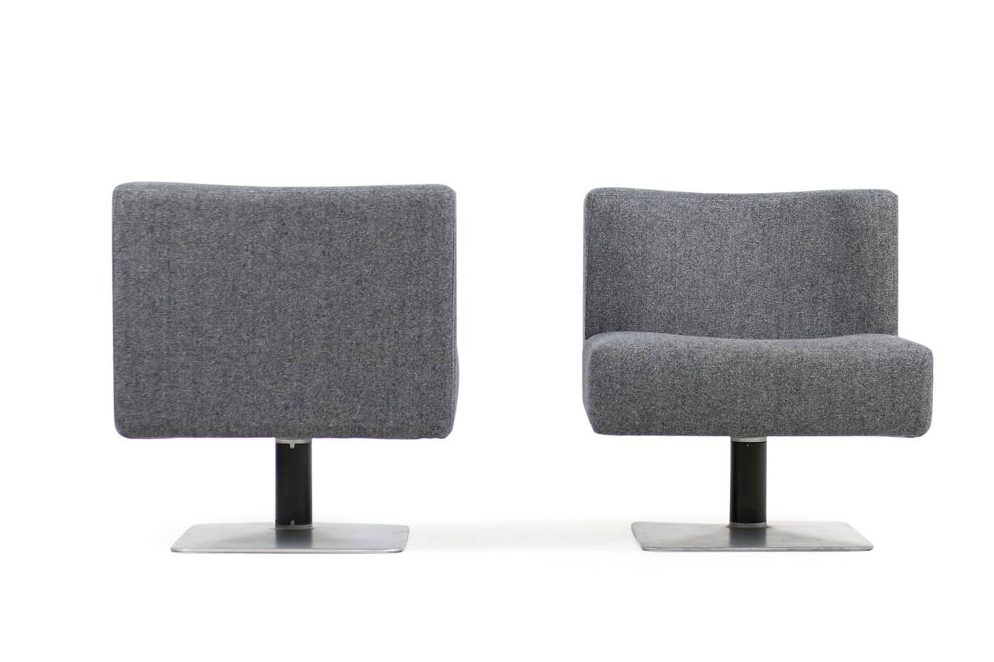 Modern Pair of 1970s Modular Lounge Chairs Herbert Hirche for Mauser, Germany, 1974