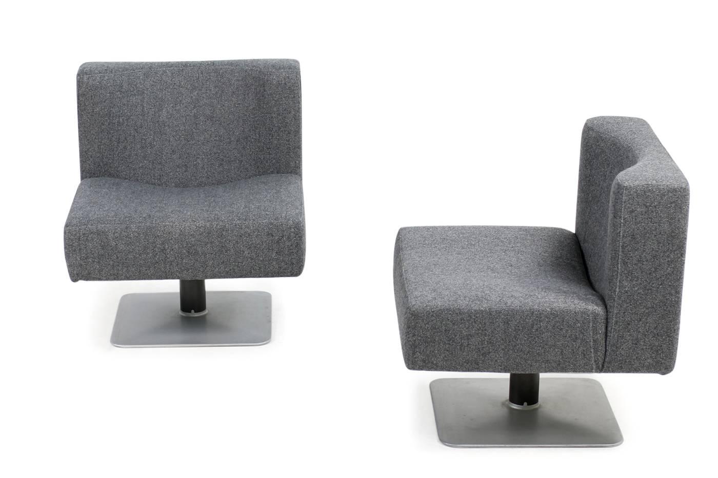 Pair of 1970s Modular Lounge Chairs Herbert Hirche for Mauser, Germany, 1974 1