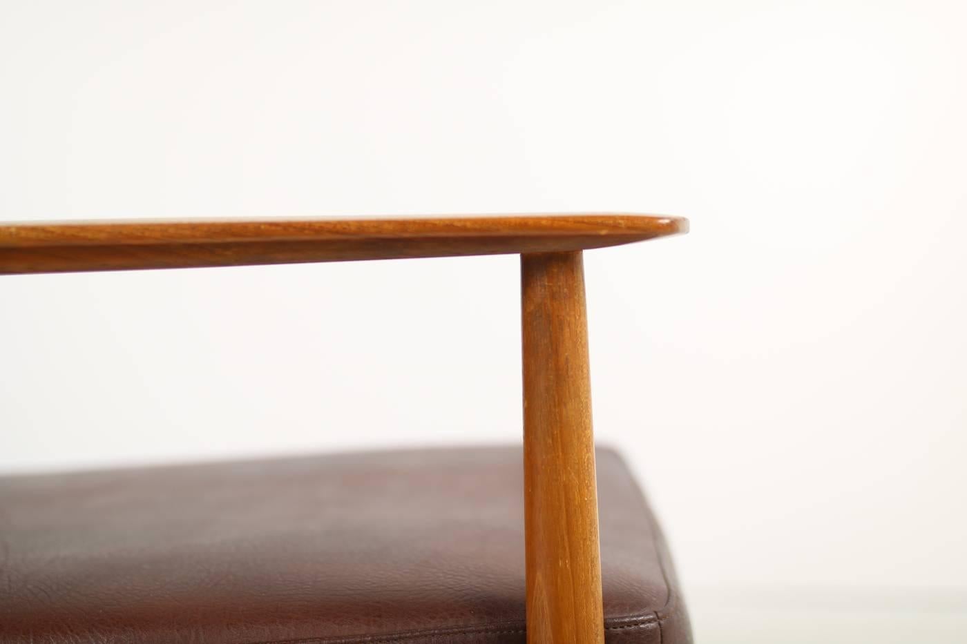 1960s Teck Easy Louhge Chair & Cuir Knoll Antimott Mid-Century Modern No. 1 Excellent état à Hamminkeln, DE