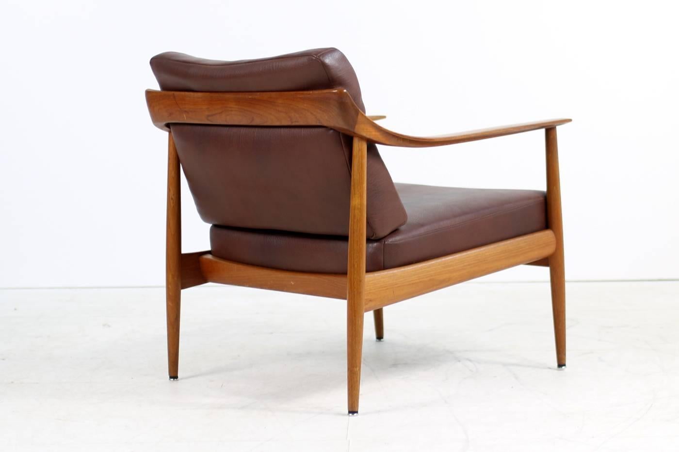 1960s Teck Easy Louhge Chair & Cuir Knoll Antimott Mid-Century Modern No. 1 1