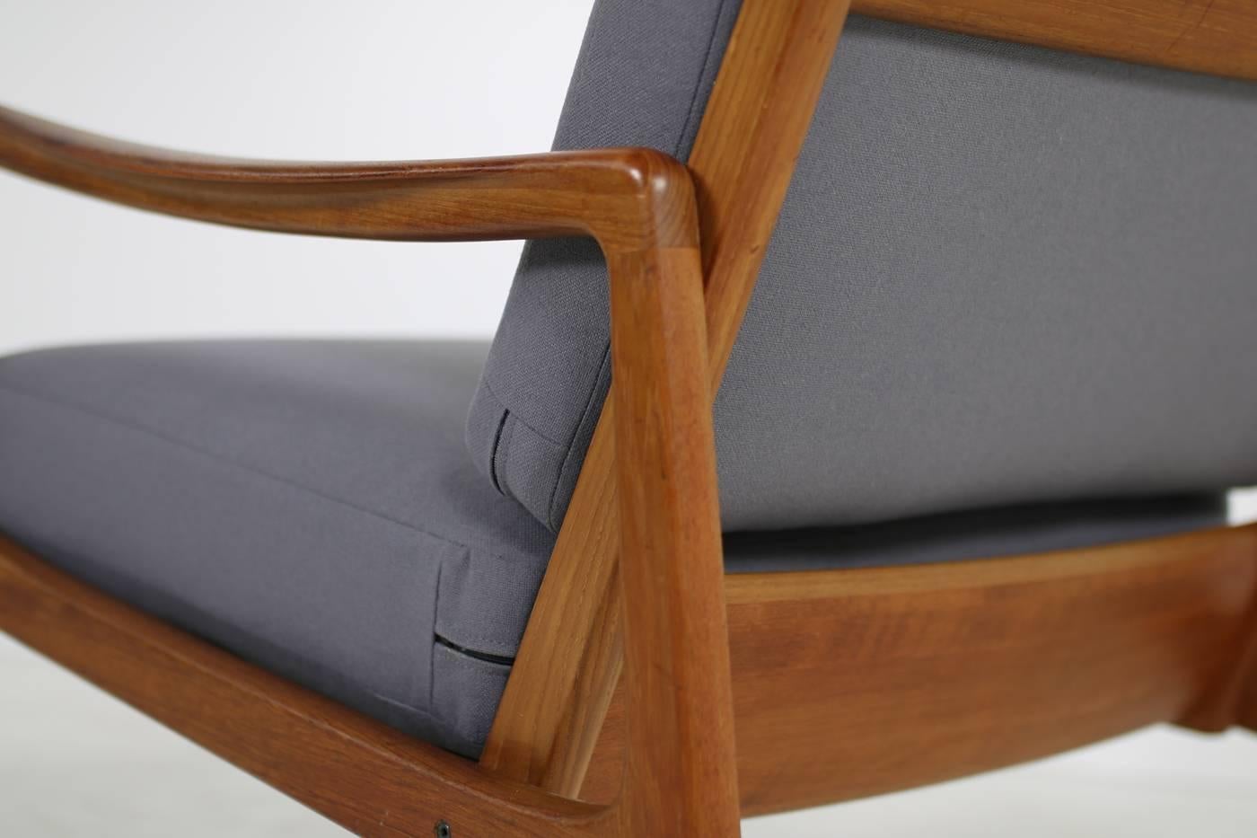 Mid-20th Century 1960s Ole Wanscher Teak Easy Lounge Chair Mod. 109 France & Son Danish Modern For Sale