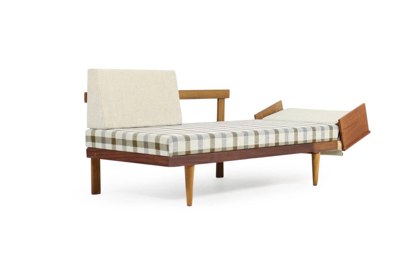 1950s Norwegian Teak & Beechwood Extendable Daybed Svane Møbler Norway Sofa #2 3
