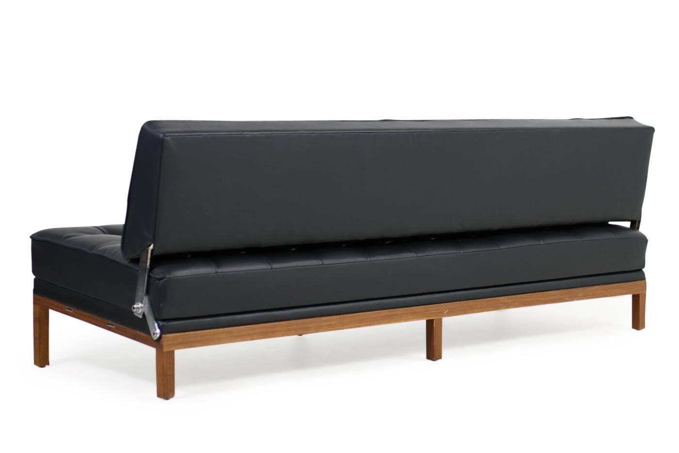 Mid-Century Modern 1960s Daybed by Johannes Spalt Mod. 'Constanze' for Wittmann Teak & Leather Sofa