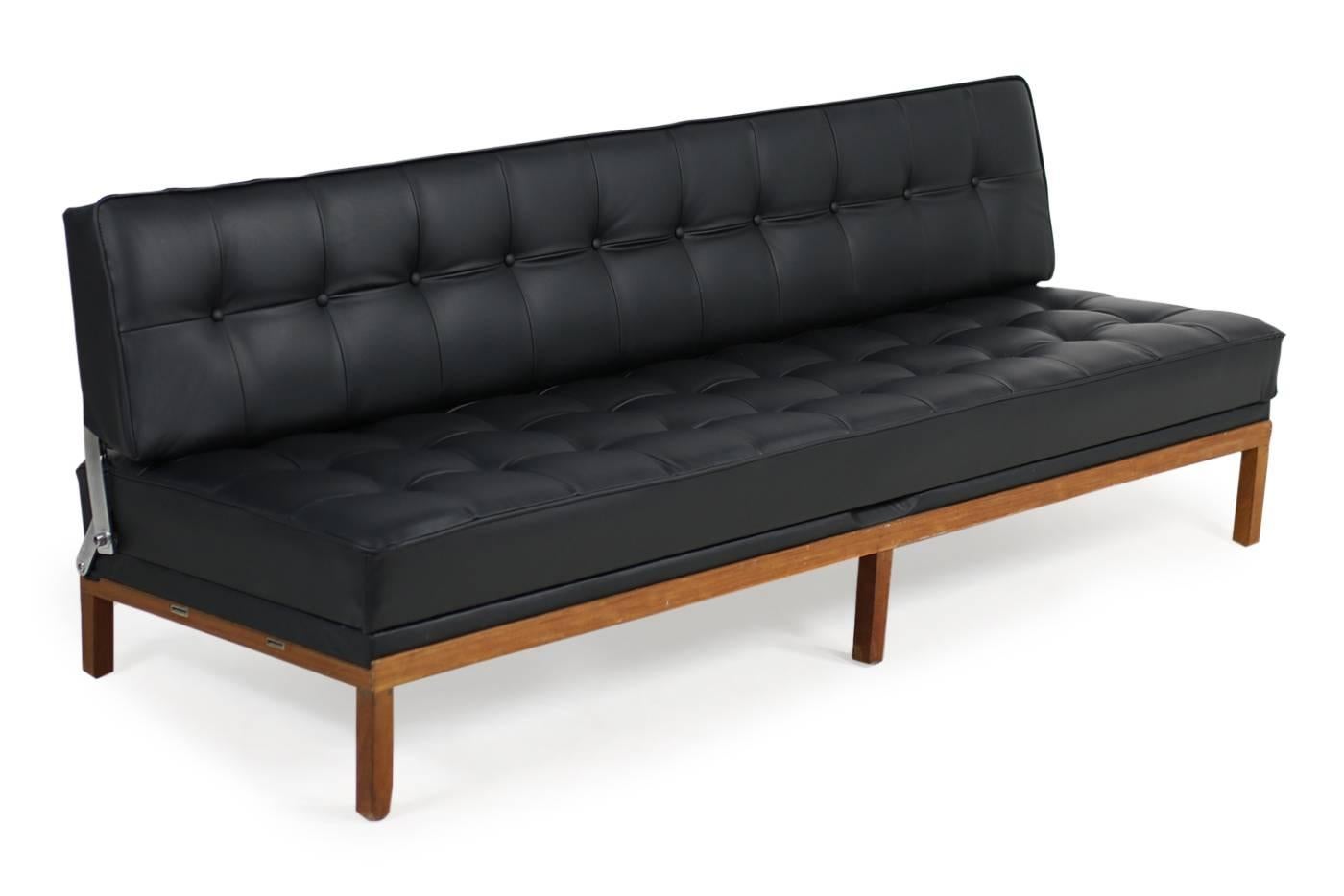 Mid-20th Century 1960s Daybed by Johannes Spalt Mod. 'Constanze' for Wittmann Teak & Leather Sofa