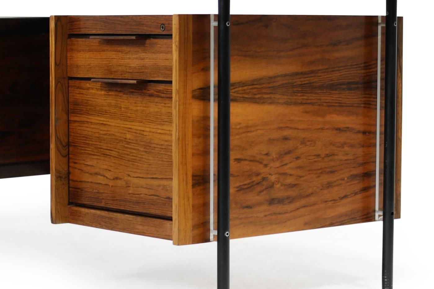 Scandinavian Modern Rare Sven Ivar Dysthe 1960s Executive Desk & Sideboard for Dokka, Leather For Sale