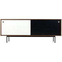 Minimalist Teak Sideboard Nathan Lindberg Design, Black and White Formica Doors