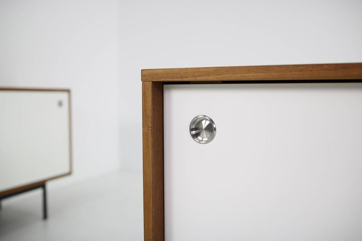 German Minimalist Teak Sideboard Nathan Lindberg Design, Black & White HPL Doors (B)