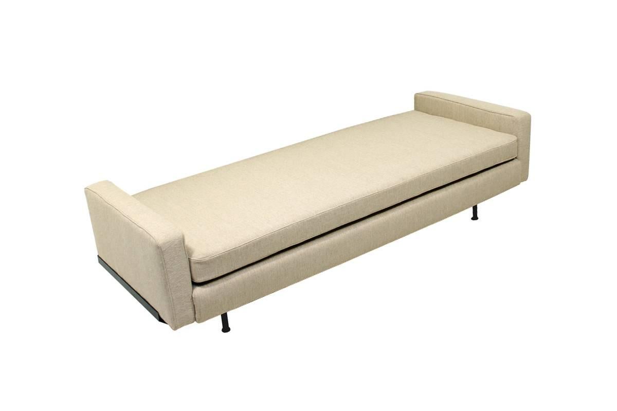 Fabric Florence Knoll Daybed Model 702 Midcentury Sofa, Metal Frame, 1958