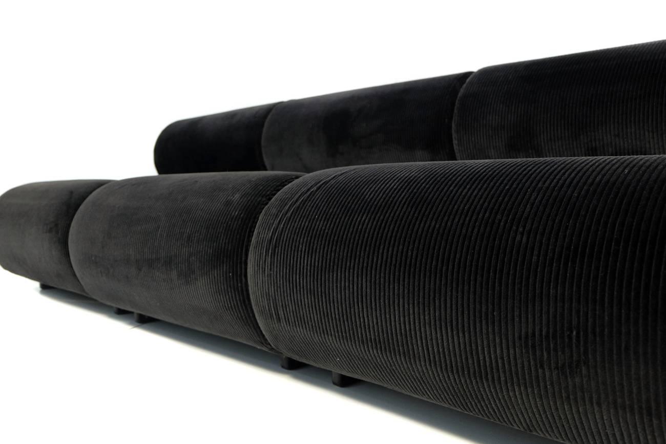Fabric COR Modular Seating System Sofa Klaus Uredat for COR Germany 1974 black Daybed
