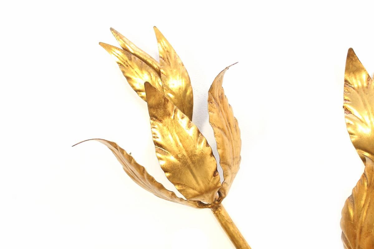 gilded leaf wall lamp