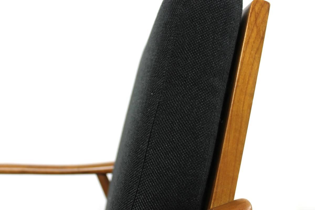 Pair of beautiful scandinavian Mid Century sculptural walnut Easy Chairs 1960s 1