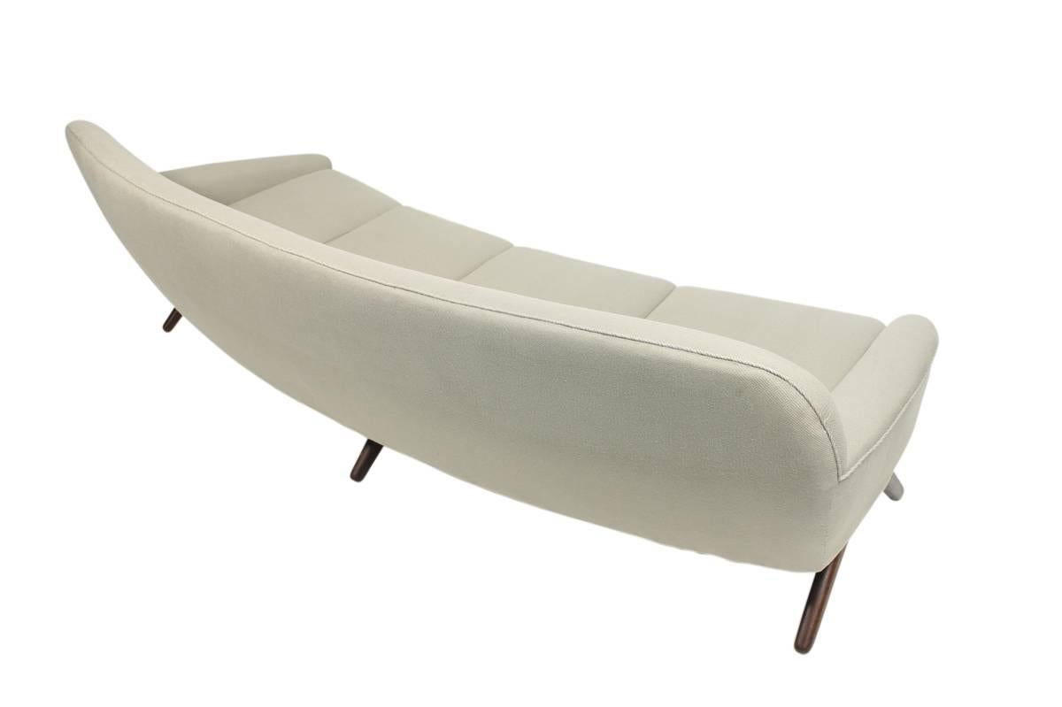 Mid-Century Modern Large 1960s Danish Modern Curved Lounge Sofa Attributed to Illum Wikkelsø