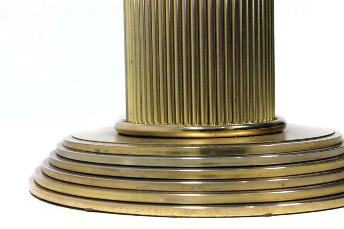 Brass Rare Pedestal 1970s Dining Table, Romeo Rega attributed, Italy For Sale