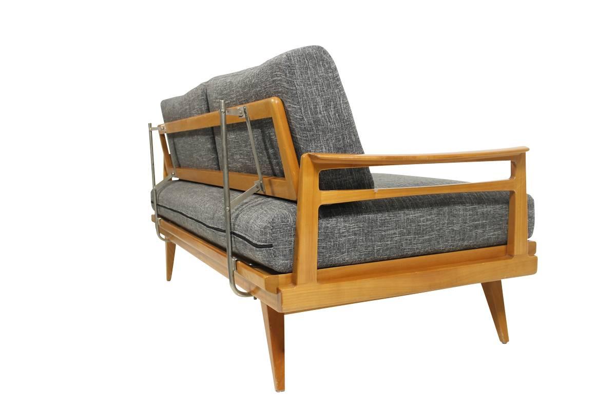 Mid-20th Century Mid-Century Modern Sofa, Knoll Antimott, Beech Wood Daybed, Germany, 1950s