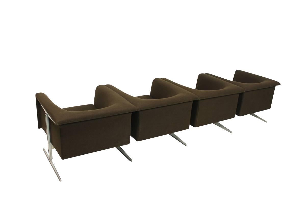Dutch 1960s Sofa Mod. 630 by Geoffrey Harcourt for Artifort Modular Seating Metal Base For Sale