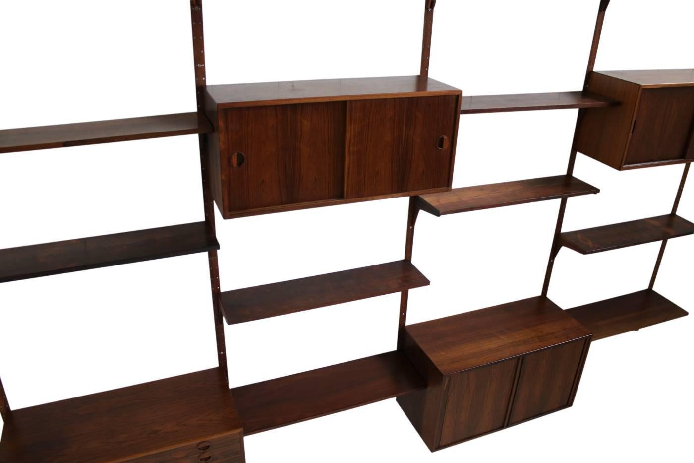 Mid-20th Century Large Danish 1960s Rosewood Wall Unit by Rud Thygesen for HG Møbler Shelf