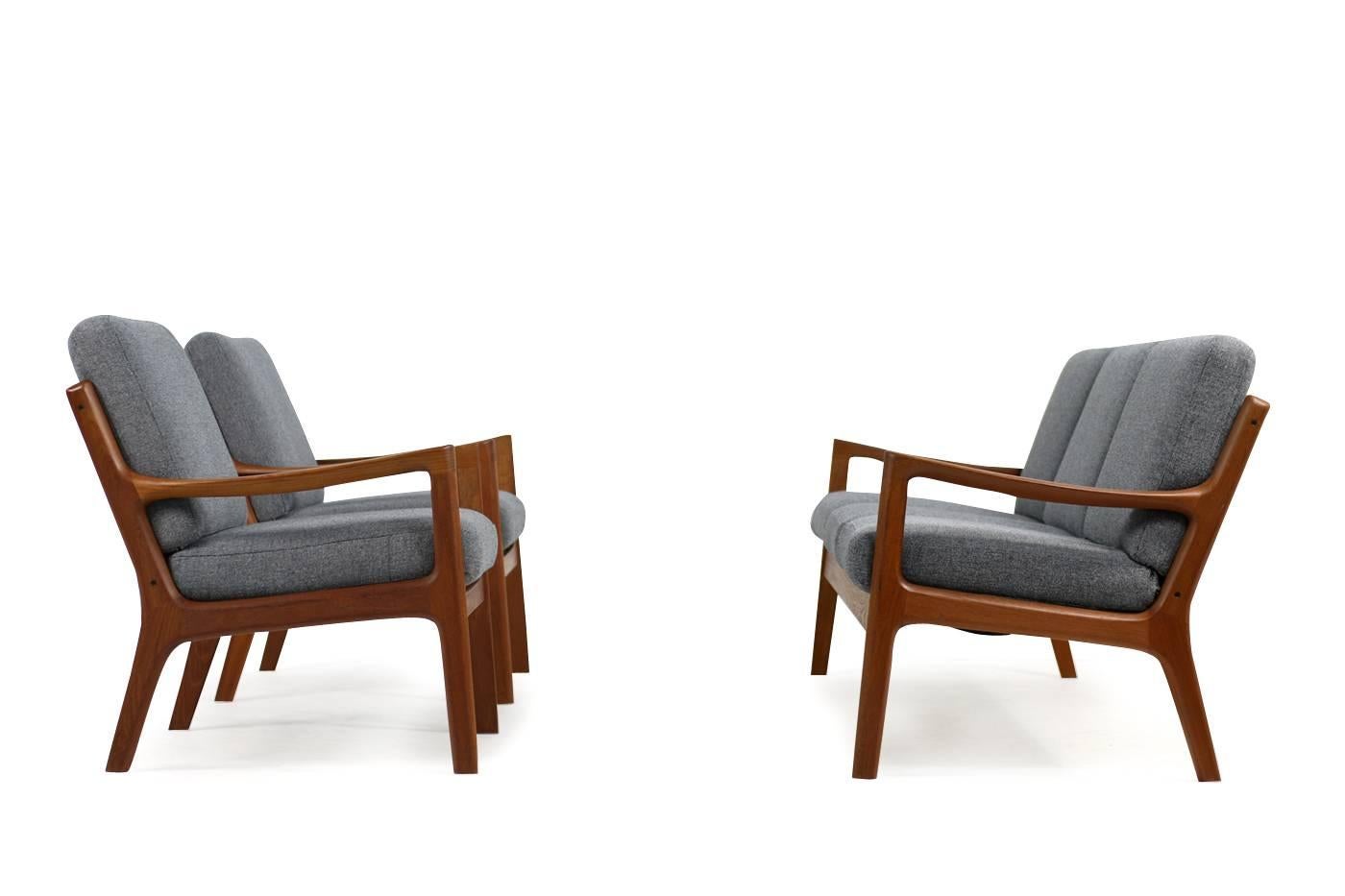Pair of 1960s Ole Wanscher Teak Easy Lounge Chairs Senator Series Cado, Denmark 1