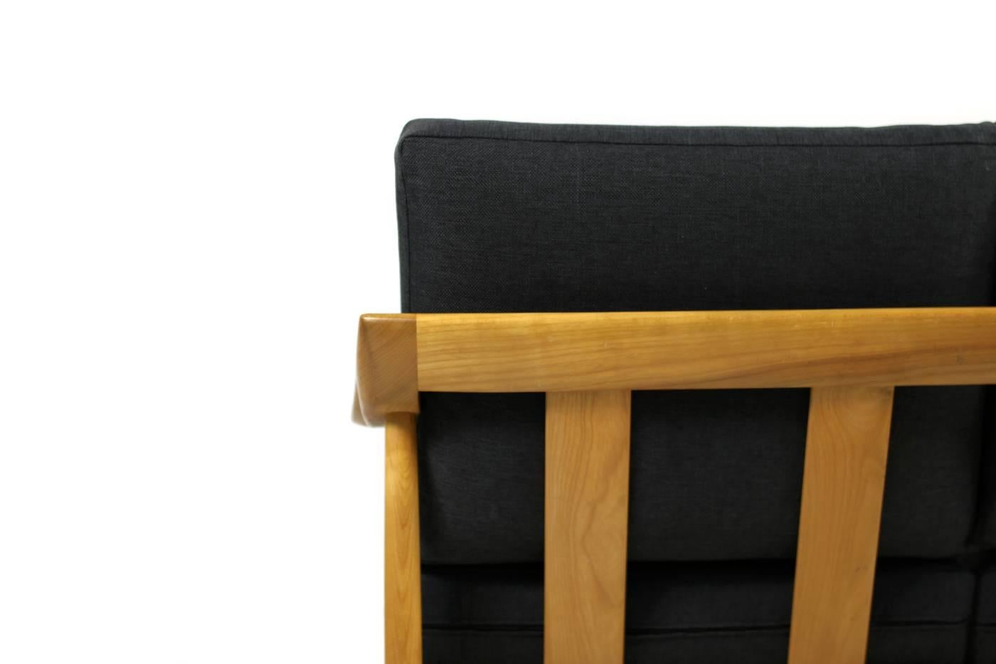 Mid-20th Century 1950s Wilhelm Knoll Antimott Cherrywood Sofa Mid-Century Modern New Upholstery