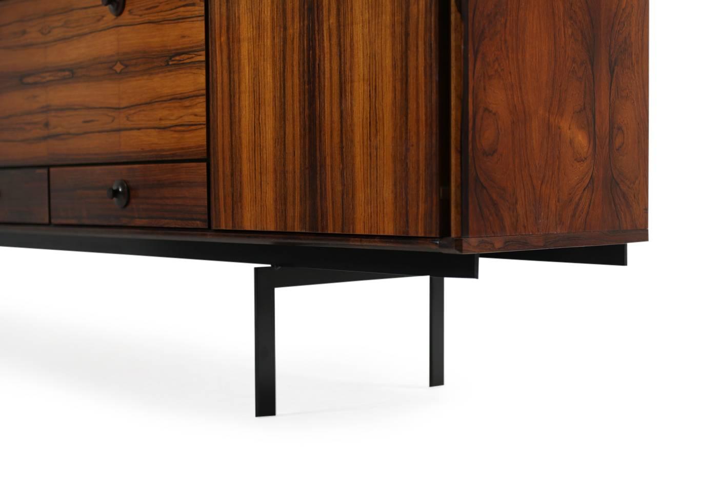 Large 1960s Rosewood Sideboard by William Watting for Fristho with Iron Base For Sale 2