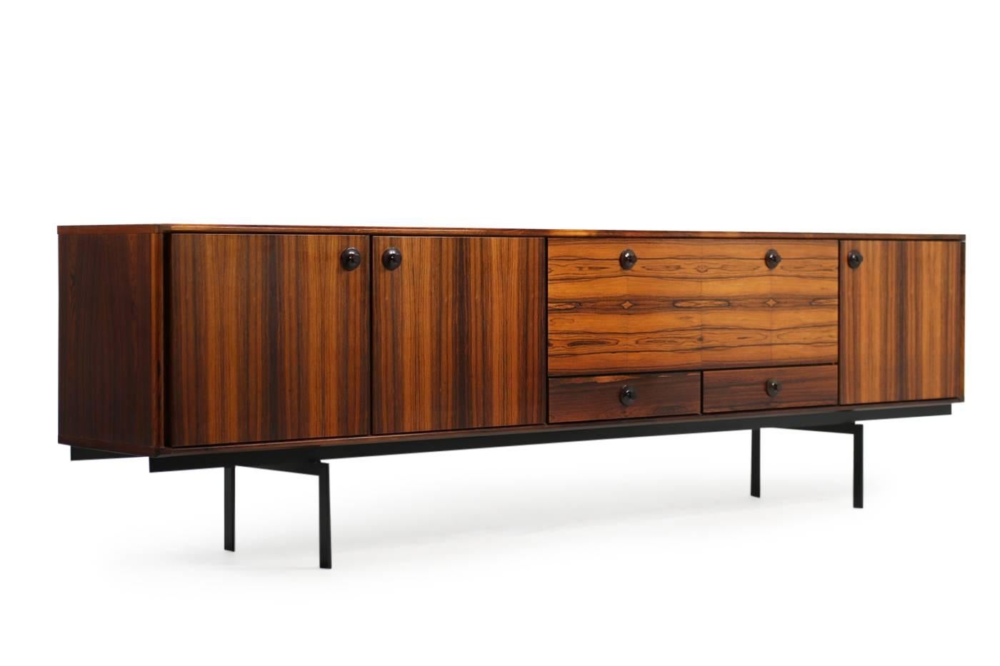 Large 1960s Rosewood Sideboard by William Watting for Fristho with Iron Base For Sale 1