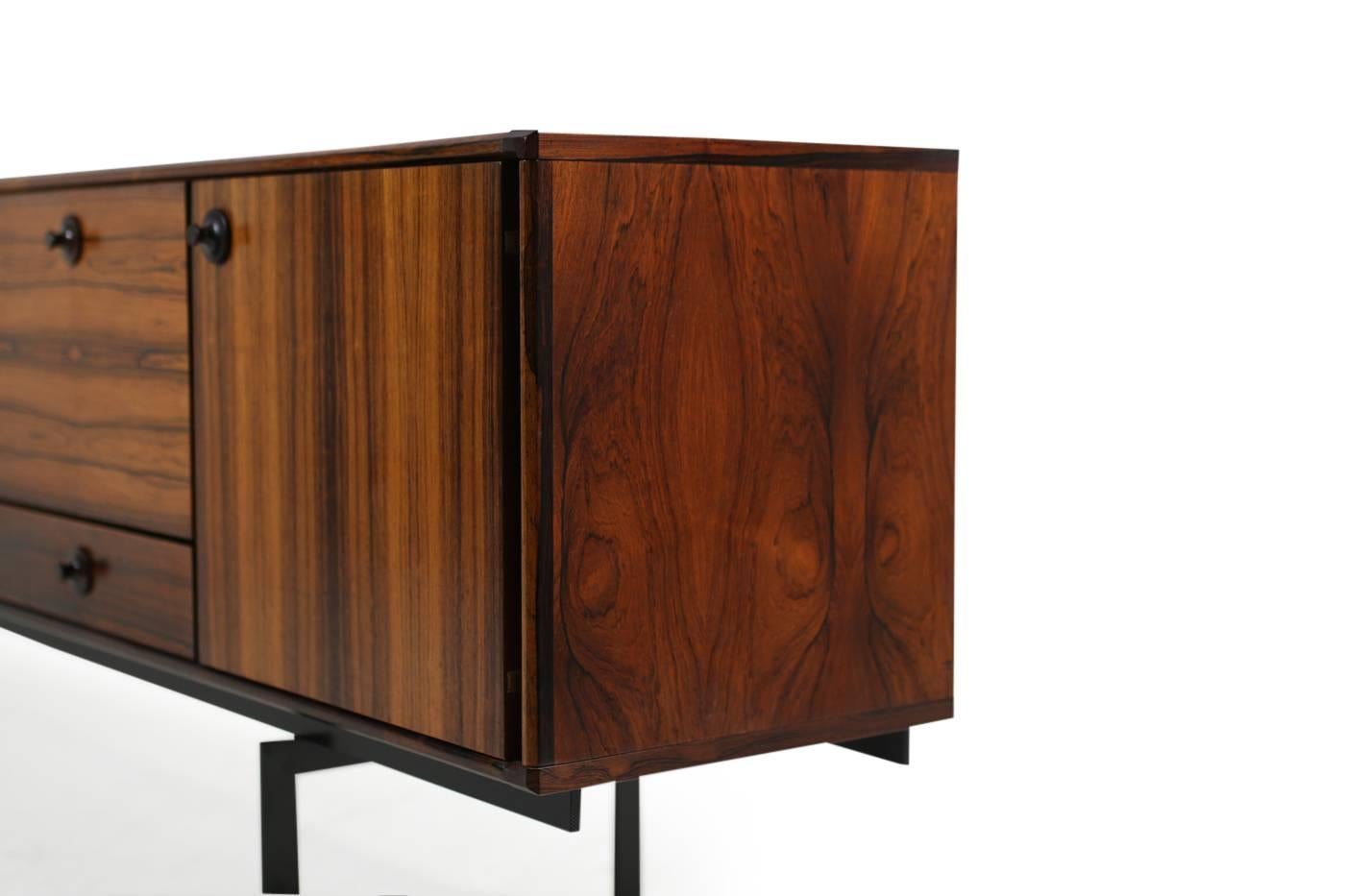 Mid-20th Century Large 1960s Rosewood Sideboard by William Watting for Fristho with Iron Base For Sale
