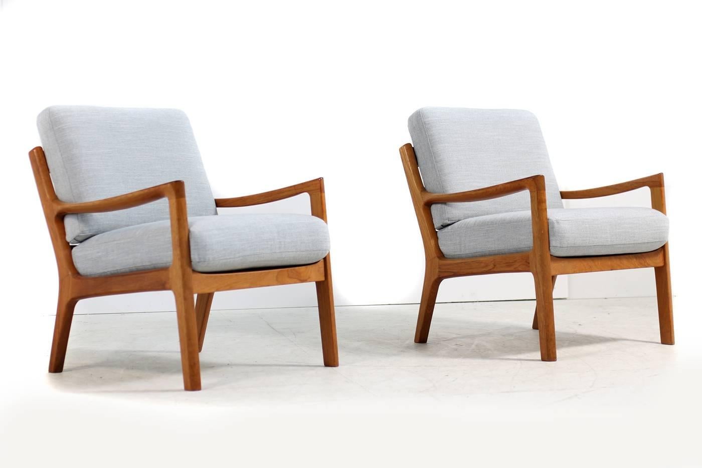 Pair of Danish 1960s Teak Lounge Easy Chairs by Ole Wanscher PJ Poul Jeppesen 1