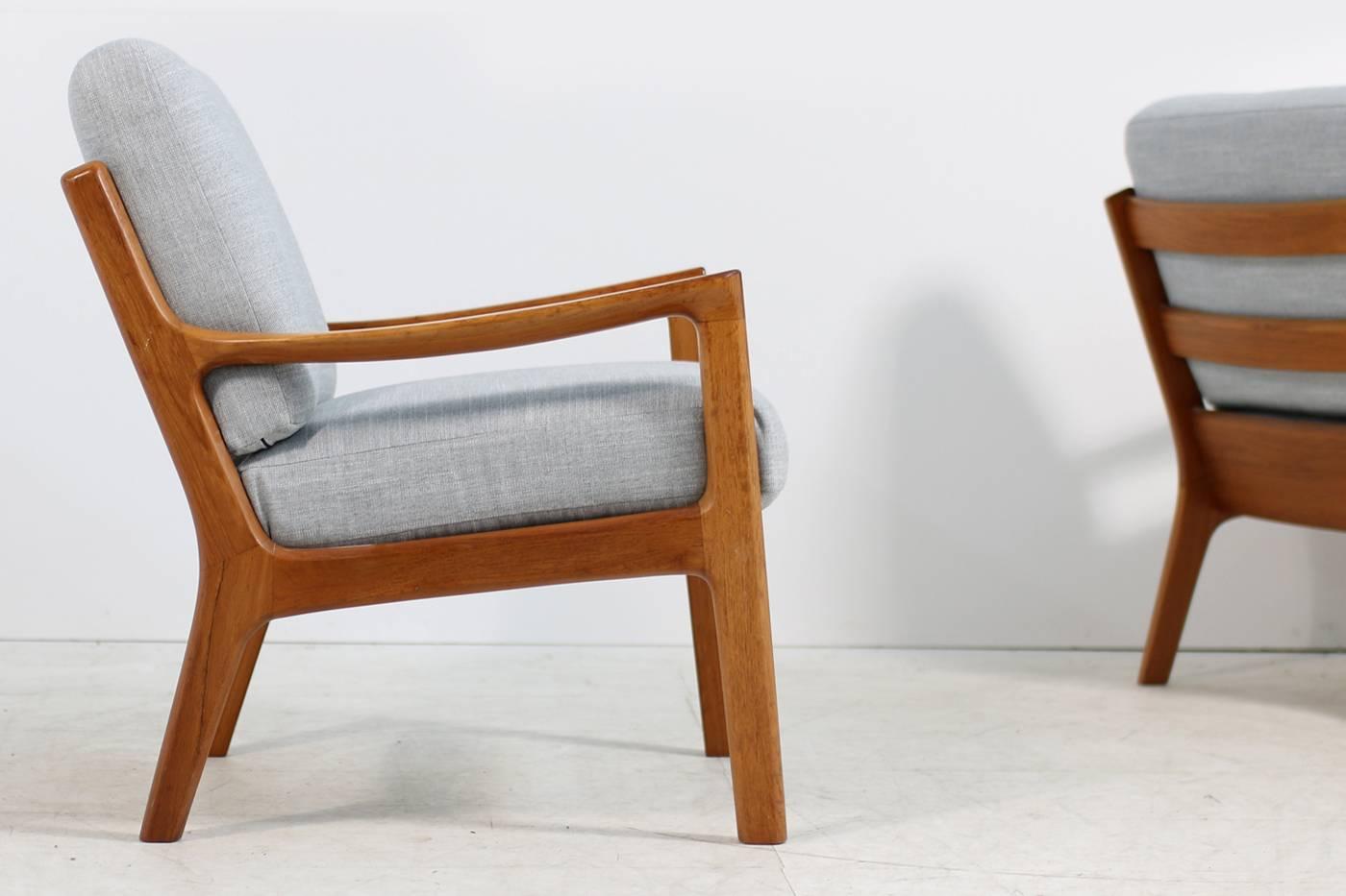 Mid-20th Century Pair of Danish 1960s Teak Lounge Easy Chairs by Ole Wanscher PJ Poul Jeppesen