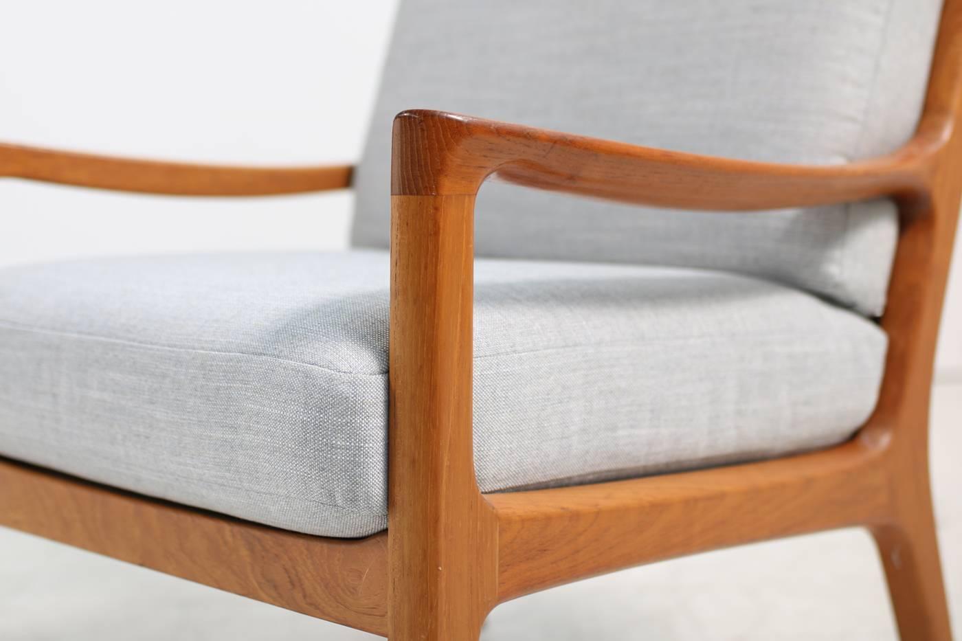 Mid-Century Modern Pair of Danish 1960s Teak Lounge Easy Chairs by Ole Wanscher PJ Poul Jeppesen